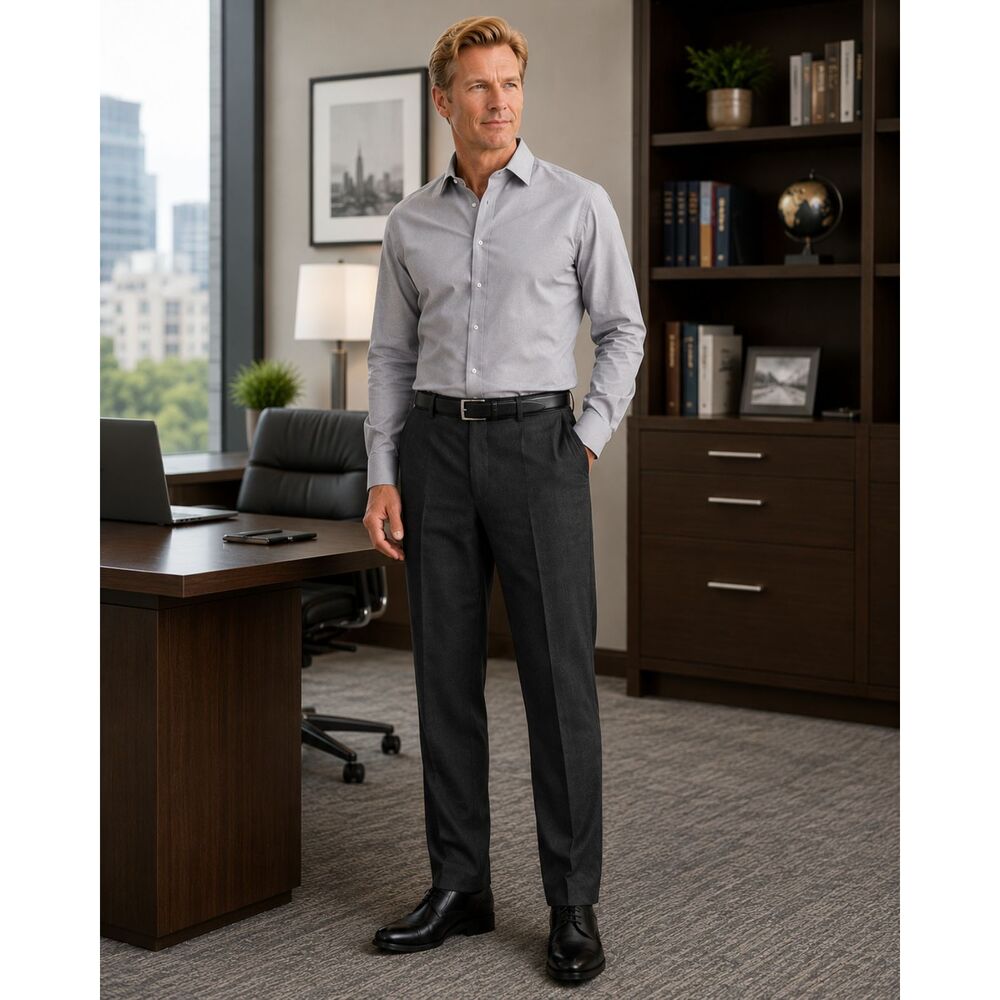Banana Republic Stretch Men's Gray Dress Pants 33x31 Flat Front Career Office